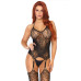 Leg Avenue Jacquard net bodystocking OS Black