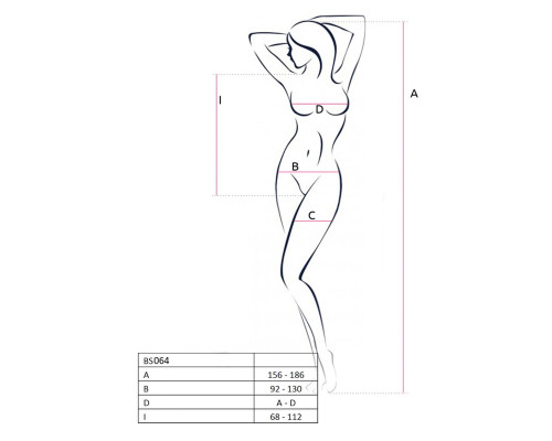 Бодистокинг Passion BS064 red, боди, закрытое плечо