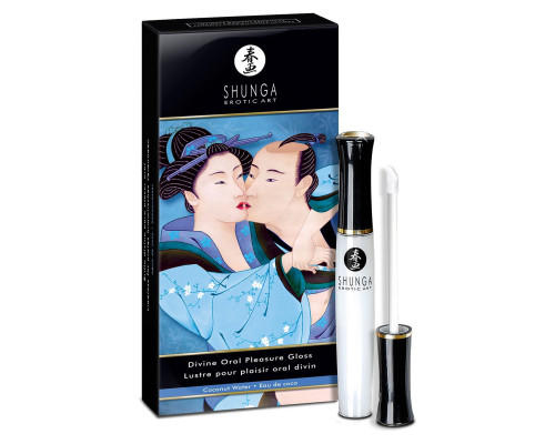 Стимулювальний блиск для губ Shunga LIPGLOSS – Coconut Water (10 мл), ефект поколювання, холод-тепло