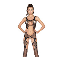 Бодистокинг Passion BS039 black, комбинезон, имитация чулок