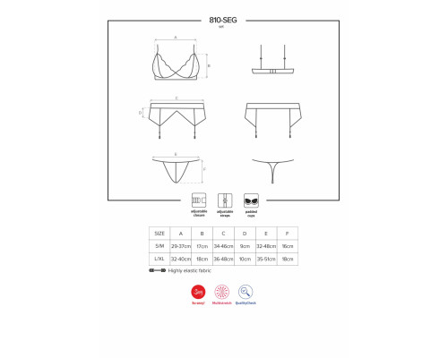 Obsessive 810-SEG-2 3 pcs set white L/XL