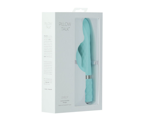 Розкішний вібратор Pillow Talk Lively Teal з кристалом Сваровські для точки G, подарункова упаковка