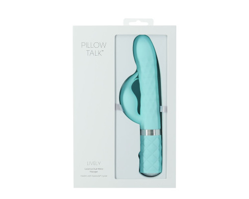 Розкішний вібратор Pillow Talk Lively Teal з кристалом Сваровські для точки G, подарункова упаковка