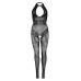 Leg Avenue Rhinestone Lace and Net Bodystocking OS Black