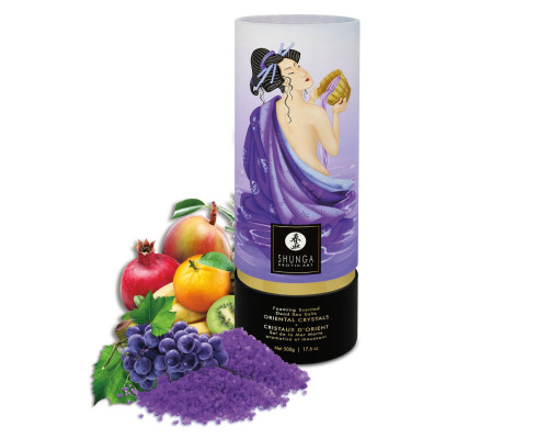 Пінлива сіль для ванни Shunga Dead Sea salt Oriental Crystals — Exotic Fruits (500 г), сіль Мертвого моря