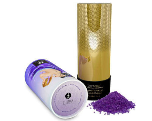 Пінлива сіль для ванни Shunga Dead Sea salt Oriental Crystals — Exotic Fruits (500 г), сіль Мертвого моря