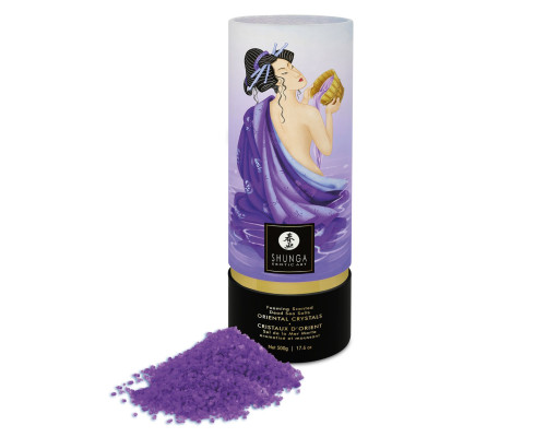 Пінлива сіль для ванни Shunga Dead Sea salt Oriental Crystals — Exotic Fruits (500 г), сіль Мертвого моря