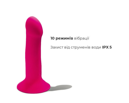Ділдо з вібрацією Adrien Lastic Hitsens 2 Pink, відмінно для страпону, макс діаметр 4см, довжина 17,2см