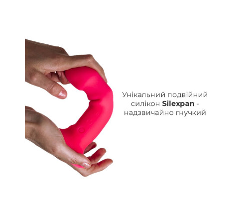 Ділдо з вібрацією Adrien Lastic Hitsens 2 Pink, відмінно для страпону, макс діаметр 4см, довжина 17,2см