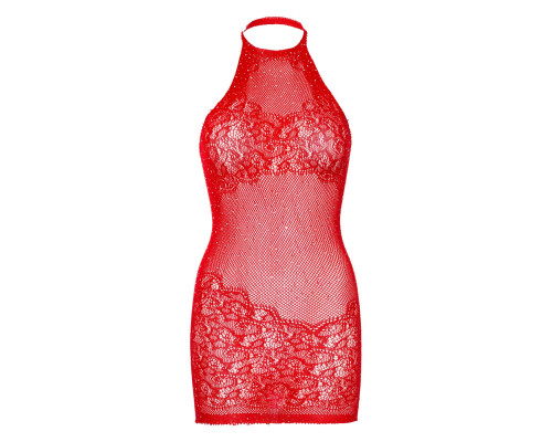 Leg Avenue Rhinestone halter mini dress OS Red