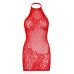 Leg Avenue Rhinestone halter mini dress OS Red