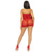 Leg Avenue Rhinestone halter mini dress OS Red