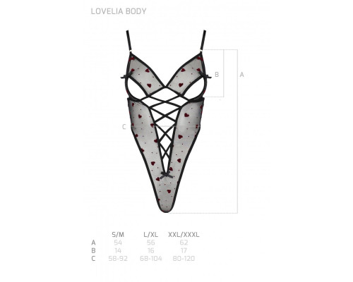 Еротичний боді з малюнком LOVELIA BODY black XXL/XXXL - Passion