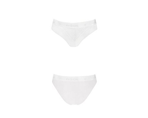 Трусики з широкою гумкою і мереживом Passion PS001 PANTIES white, size XL