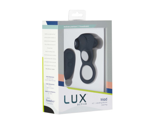 Двойное эрекционное кольцо с вибрацией Lux Active -Triad - Vibrating Dual Cock Ring, пульт ДУ