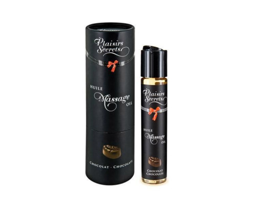 Масажна олія Plaisirs Secrets Chocolate (59 мл) з афродизіаками, їстівна, подарункова упаковка