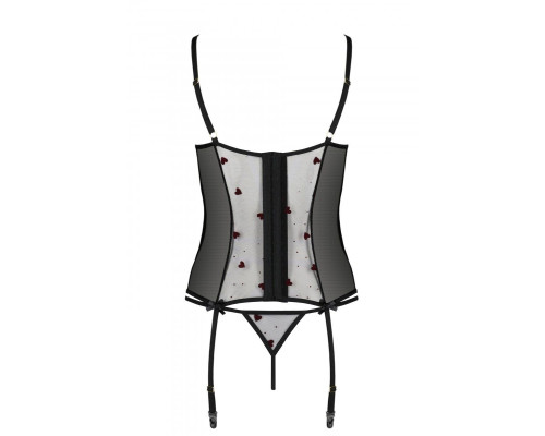 Корсет з підв'язками + стрінги LOVELIA CORSET black L/XL - Passion