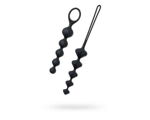 Набор анальных бус Satisfyer Beads Black, силикон, макс. диаметр 3,3см и 3,5см