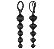 Набор анальных бус Satisfyer Beads Black, силикон, макс. диаметр 3,3см и 3,5см
