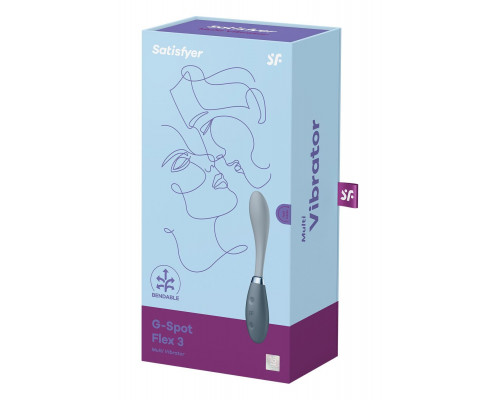Вібратор Satisfyer G-Spot Flex 3 Grey, гнучкий ствол з фіксацією положення