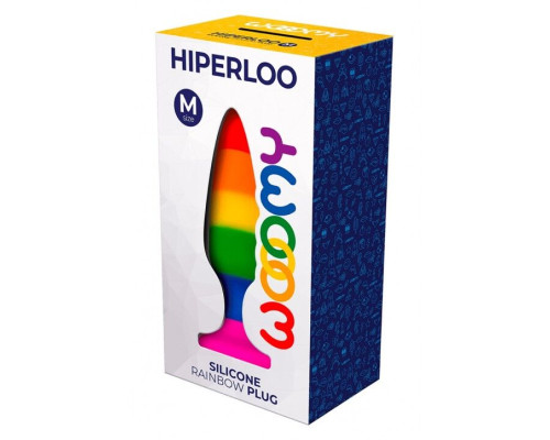 Анальна пробка Wooomy Hiperloo Silicone Rainbow Plug M