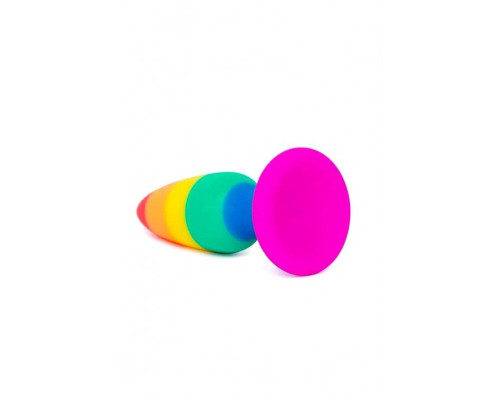 Анальна пробка Wooomy Hiperloo Silicone Rainbow Plug M