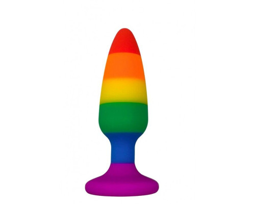 Анальна пробка Wooomy Hiperloo Silicone Rainbow Plug M