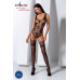 Ажурный бодистокинг с имитацией чулок Passion BS074 black