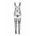 Ажурный бодистокинг с имитацией чулок Passion BS074 black