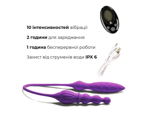 Двосторонній вібратор для пар з пультом Adrien Lastic AD-2X