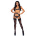 Leg Avenue Bra top, panty & garterbelt L Black