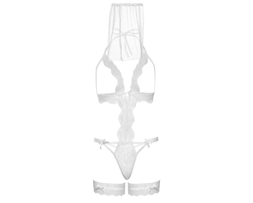 Leg Avenue G-string teddy, veil & garter White O/S