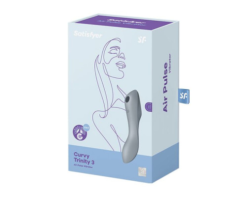 Вакуумний стимулятор з вібрацією Satisfyer Curvy Trinity 3 BlueGrey