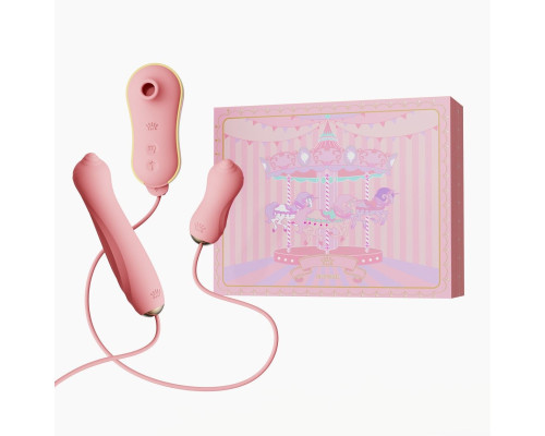 Набір 3в1 Zalo — UNICORN Set Pink, віброяйце, пульсатор, вакуумний стимулятор