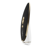 Satisfyer Luxury Pret-a-Porter - вакуумний стимулятор клітора White зі вставкою з чорної шкіри