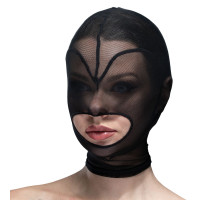 Маска серце сітка з відкритим ротом Feral Feelings - Hearts Mask Black/Black