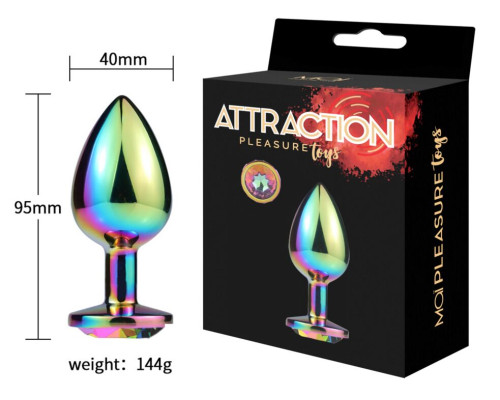 Металева анальна пробка MAI Attraction Toys №74 RAINBOW