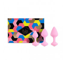 Набір силіконових анальних пробок FeelzToys - Bibi Butt Plug Set 3 pcs Pink