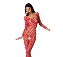 Бодистокинг с крупной сеткой Passion BS077 red