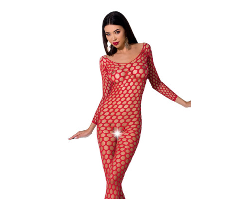 Бодистокинг с крупной сеткой Passion BS077 red