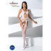 Бодістокінг Passion BS057 white, комбінезон, імітація панчох і пояса