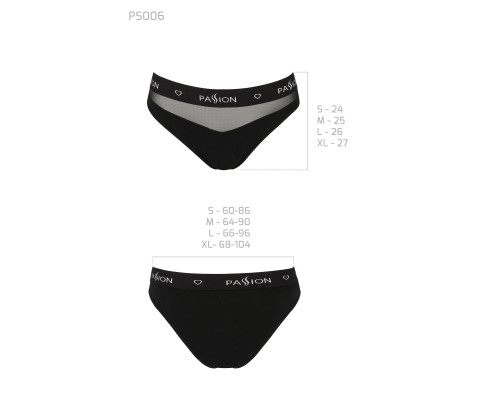 Трусики з прозорою вставкою Passion PS006 PANTIES black, size XL
