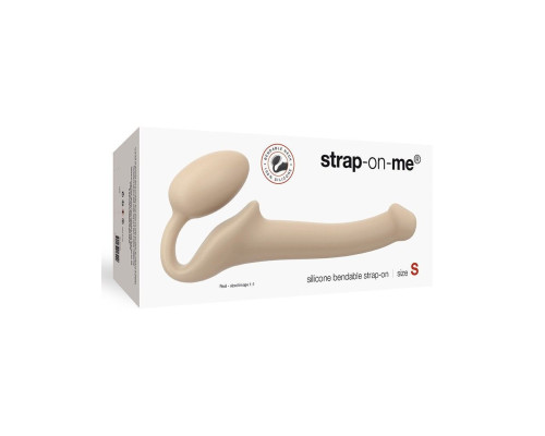 Безремневой страпон Strap-On-Me Flesh S, полностью регулируемый, диаметр 2,7см