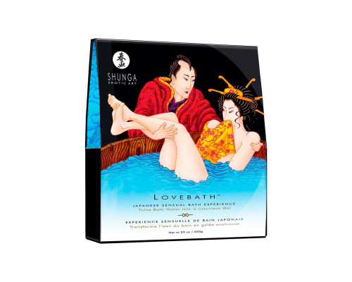 Гель для ванни Shunga LOVEBATH – Ocean temptations 650гр, робить воду ароматним желе зі SPA ефектом