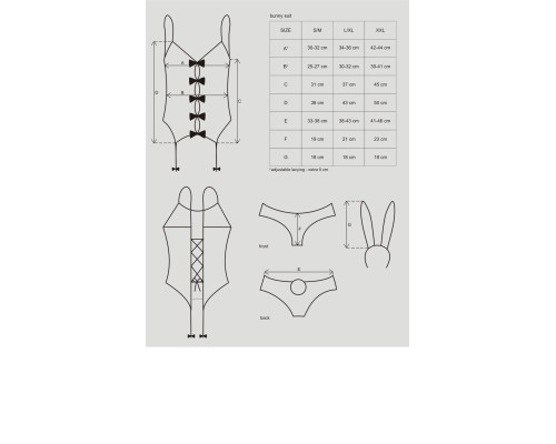 Obsessive Bunny suit 4 pcs costume pink S/M