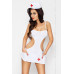 Костюм медсестри AKKIE SET white L/XL - Passion, сорочка, трусики, шапочка