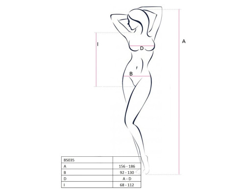 Бодістокінг Passion BS035 black, боді, імітація топа і трусиків