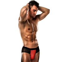 Чоловічі трусики з червоним гульфіком Passion 007 THONG red XXL/XXXL