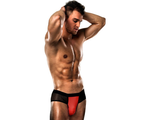 Чоловічі трусики з червоним гульфіком Passion 007 THONG red XXL/XXXL