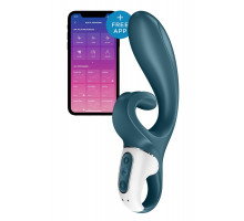 Смартвібратор-кролик Satisfyer Hug Me Bluegrey, 2 мотори, діаметр 4,2см, широка кліторальна частина